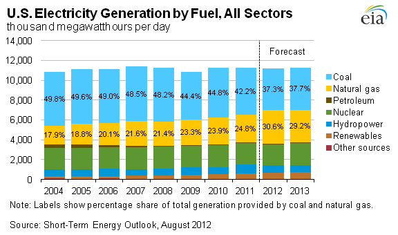US Electricity Generation by Fuel